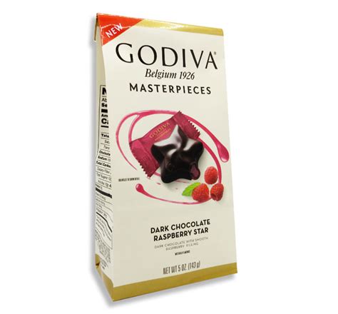 GODIVA MASTERPIECE IWC BAGS - DARK CHOCOLATE RASPBERRY STAR « redstonefoods.com