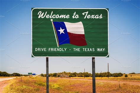 Welcome to Texas State Sign ~ Transportation Photos ~ Creative Market