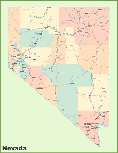 Map of Nevada (NV) Cities and Towns | Printable City Maps