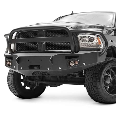 Fab Fours® - Dodge Ram 2016 Premium Full Width Front Winch HD Bumper with Full Grille Guard