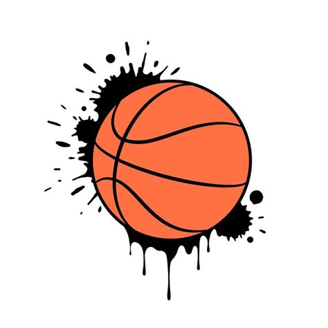 Grunge basketball ball design with paint splashes and drops. Vector illustration 21822455 Vector ...