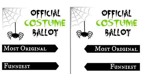 Halloween Costume Contest Ballot Printable