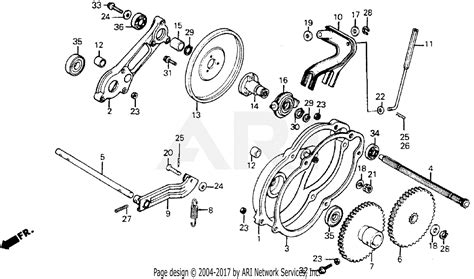 Honda HS55 TA SNOW BLOWER, JPN, VIN# HS55-1000001 Parts Diagram for TRANSMISSION CASE