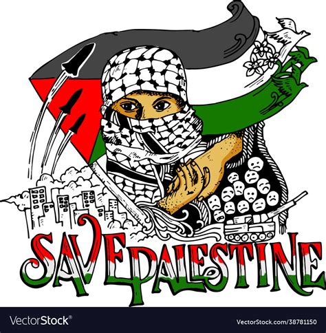 Save palestine Royalty Free Vector Image - VectorStock