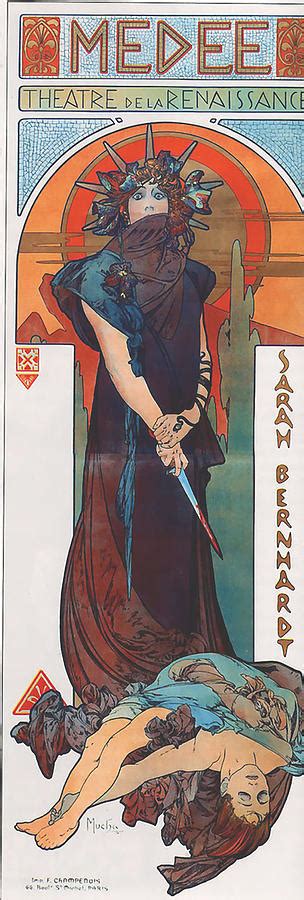 Medea Painting by Alphonse Mucha