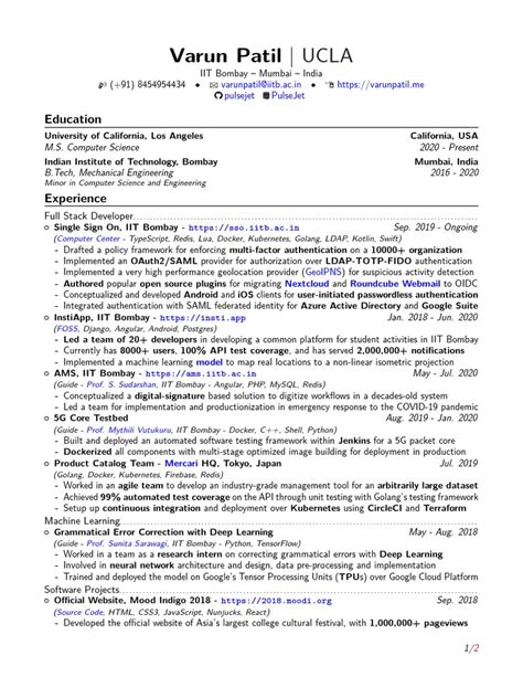 Sample SDE Resume | PDF | Software | Information Age