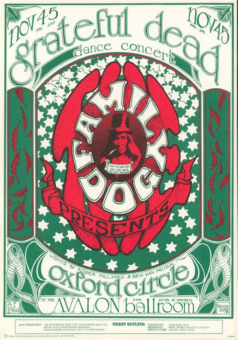 Grateful Dead Vintage Concert Poster from Avalon Ballroom, Nov 4, 1966 at Wolfgang's