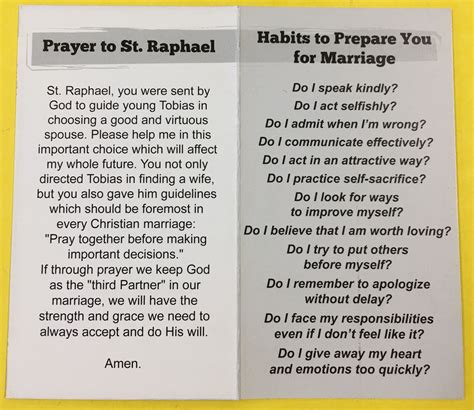 Prayer to St. Raphael for marriage Novena Prayers, Catholic Prayers, St Monica Prayer, St ...