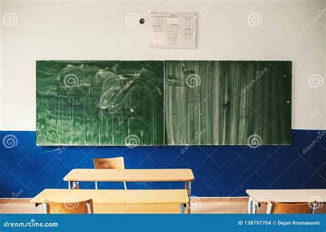 Old Classroom Interior stock photo. Image of retro, dirty - 138797704