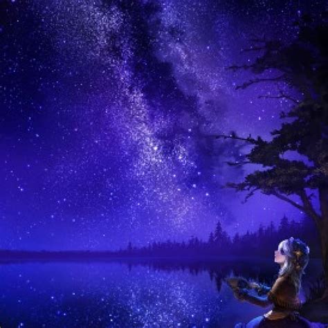 Anime Night Sky Background Hd Night Sky Pretty Scenic Cg Bonito Sweet ...