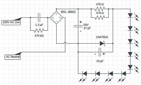 220V LED circuit - AC mains powered LED driver – Circuits DIY