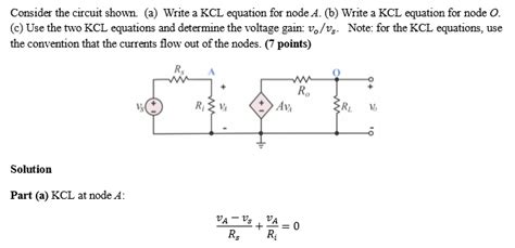 Solved Consider the circuit shown. (a) Write a KCL equation | Chegg.com