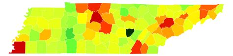 Tennessee Population Density Map