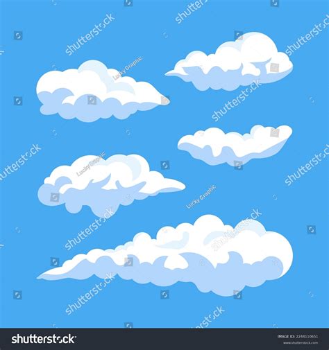 Set Cartoon Cloud Vector Illustration Cloud Stock Vector (Royalty Free ...