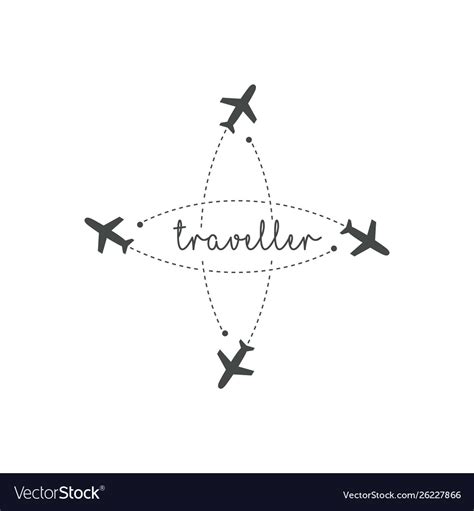 Traveller logo concept lettering traveler Vector Image