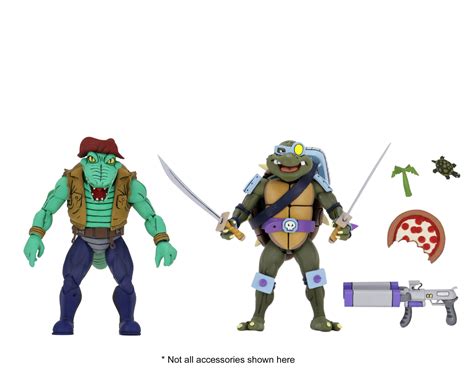 NECA Teenage Mutant Ninja Turtles Leatherhead & Slash TMNT Action ...