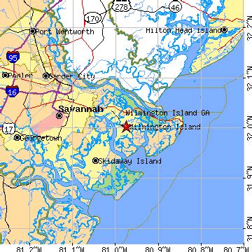 Wilmington Island, Georgia (GA) ~ population data, races, housing & economy