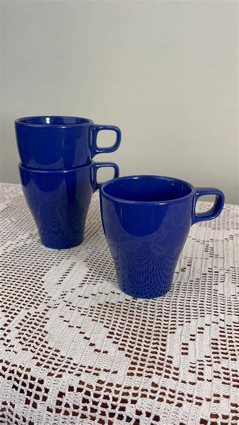 Vintage Stackable IKEA Coffee Mugs Ceramic Tea Cups Ikea Mugs Vintage Mugs With Handles IKEA ...