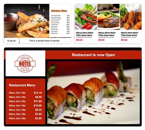 Digital Menu Templates