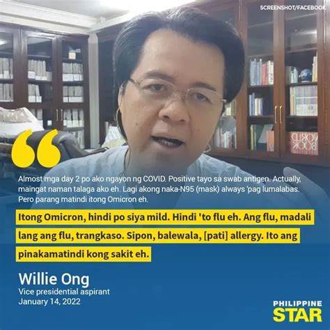 Doc Willie Ong tests positive for COVID-19. : r/Philippines