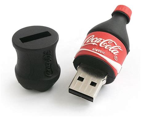 Feeling a little thirsty? Check out these custom shaped usb drives in the shape of a coke bottle ...