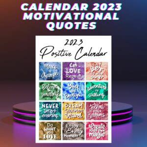 Calendar 2023 Motivational Quotes | MasterBundles