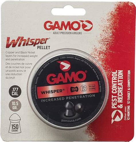 Gamo 632272254 Whisper Pellet - High Weight Quiet Pellet .177 Cal. Qty ...