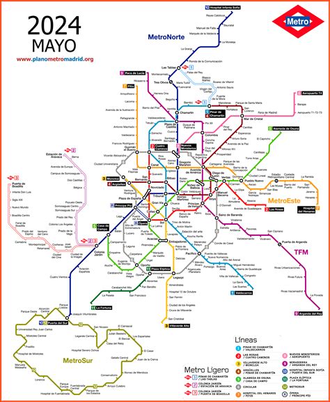 Madrid Metro Map, updated 2023.