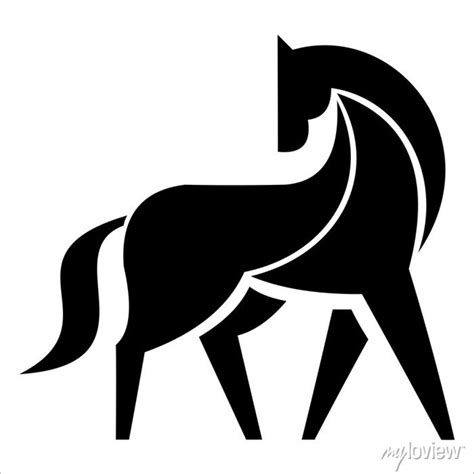 Vector silhouette of horse logo designs template • wall stickers wild, white, vector | myloview.com