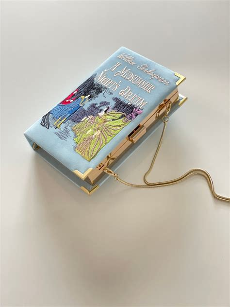 Book Clutch Purse, Embroidered Novelty Bag, Crossbody, Blue Shoulder ...