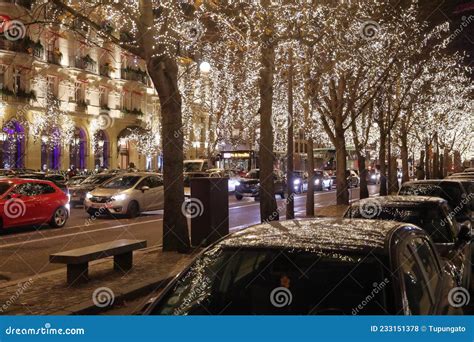 Christmas Lights in Paris France Editorial Stock Photo - Image of city ...