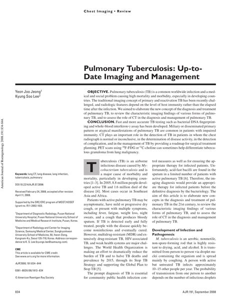 (PDF) Necrotizing Granuloma of the Lung: Imaging Characteristics and ...