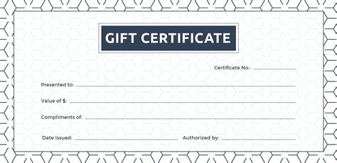 Blank Printable Gift Certificate