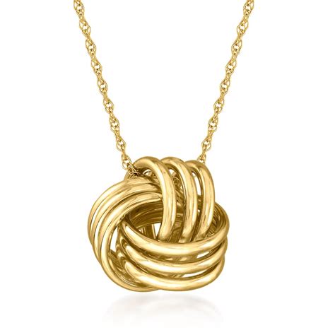 14kt Yellow Gold Love Knot Pendant Necklace | Ross-Simons