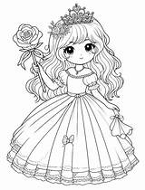 Coloring Princess Kawaii Pages Bubakids Disney Baby Color Cartoon Kids  sketch template