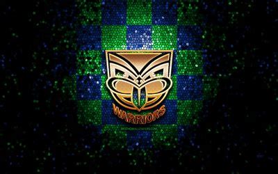 Download wallpapers New Zealand Warriors, glitter logo, NRL, green blue ...