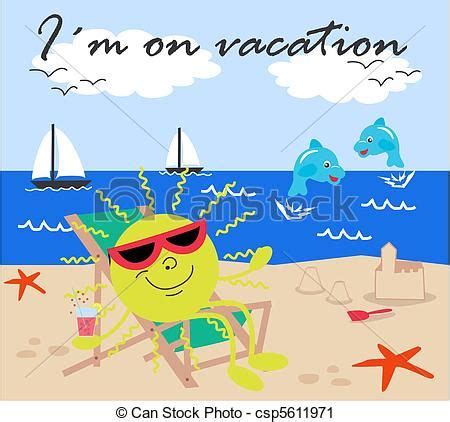 Vector Clip Art of vacation - Im on vacation csp5611971 - Search ... | Happy summer holidays ...