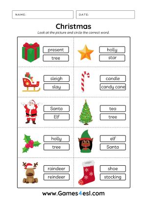 Free Printable Christmas Worksheets | Games4esl