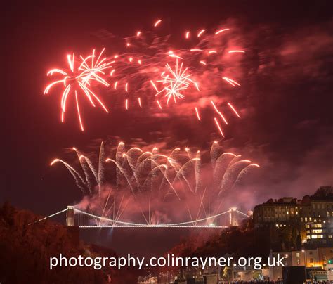 Clifton Suspension Bridge Fireworks display. Dec 7th 2014. Available to buy as 20in x 16in ...