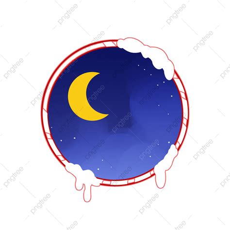 Winter Moon Clipart Transparent PNG Hd, Cartoon Winter Moon Window ...