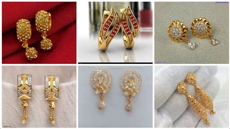 Amazing Different Style of Gold Earring's / Daily Wear Gold Stud Collection #amazi… | Bridal ...