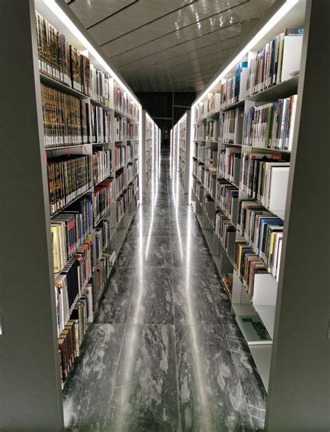 Doha, Qatar â€“ October 9, 2018: Interior of the National Library of ...