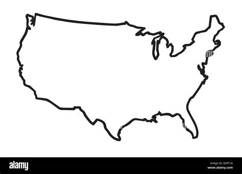 A broader outline map of the United States of America over a white background Stock Vector Image ...