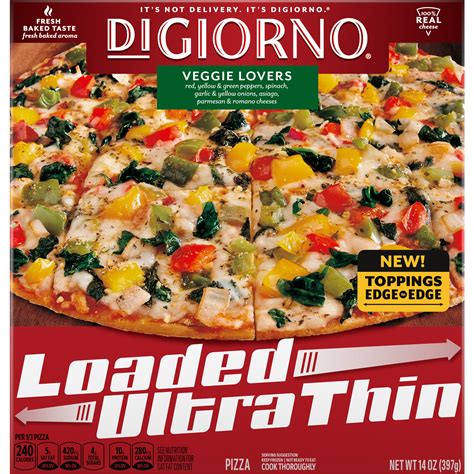 Loaded Ultra Thin Veggie Lovers Frozen Pizza | Official DIGIORNO®