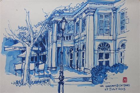 Urban Sketchers Singapore : Signature Blue Sketches