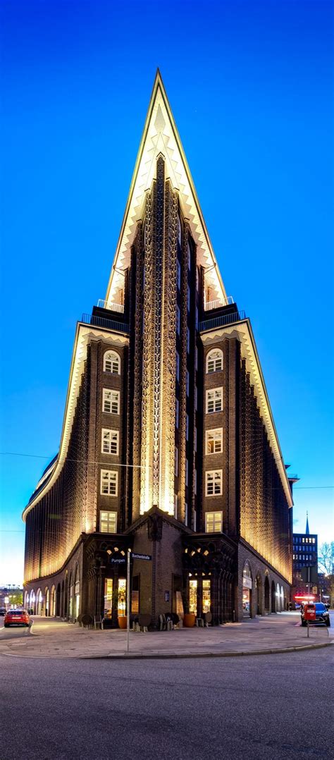 The Chilehaus in Hamburg, Germany. One of the best examples of Expressionist architecture ...