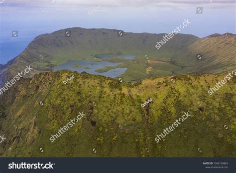 Aerial View Volcanic Crater Caldeirao Beautiful Stock Photo 1366150865 | Shutterstock