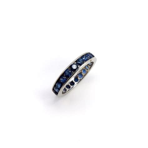 Vintage 14K White Gold Sapphire Eternity Band – Kirsten's Corner