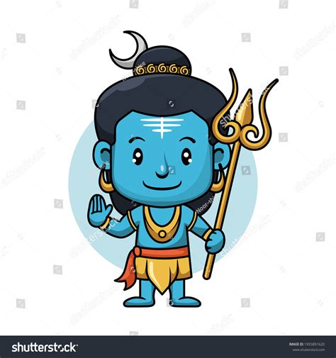 Cartoon Lord Shiva Mightiest All Gods Stock Vector (Royalty Free ...