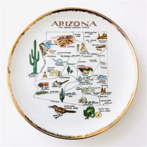 1990s Arizona Souvenir Plate - Etsy